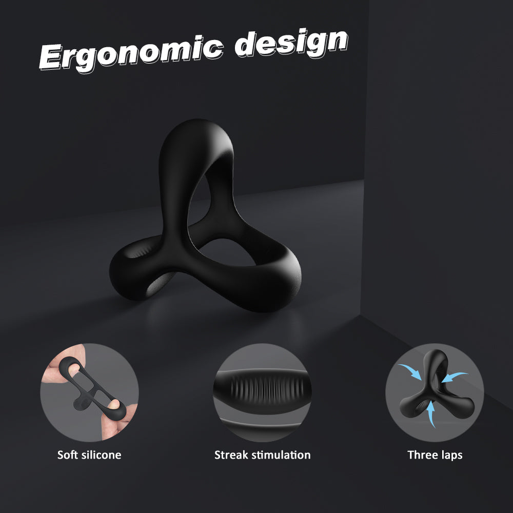 Male Double Ring Condom Ring Soft Gel Penis Ring Delay Ring for Men Adult Toys