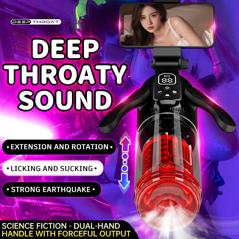 Flying Wings Penis Cup with Extendable Rotation, Suction, and Dual Vibration Handle - Male Hydro Bath Self-Stimulation Toy for Adults